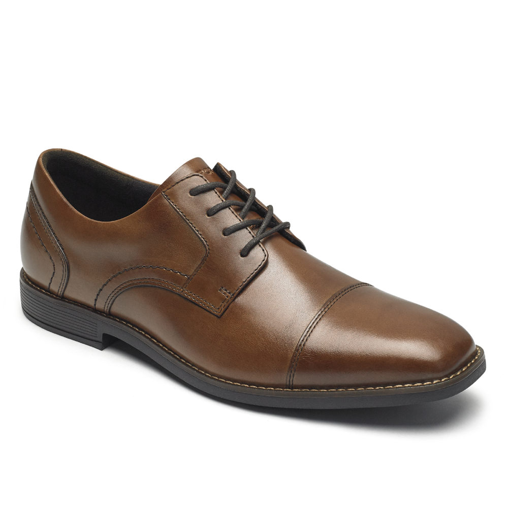 Rockport Mens Oxfords Brown - Slayter Cap Toe Blucher - UK 093-NGFARQ